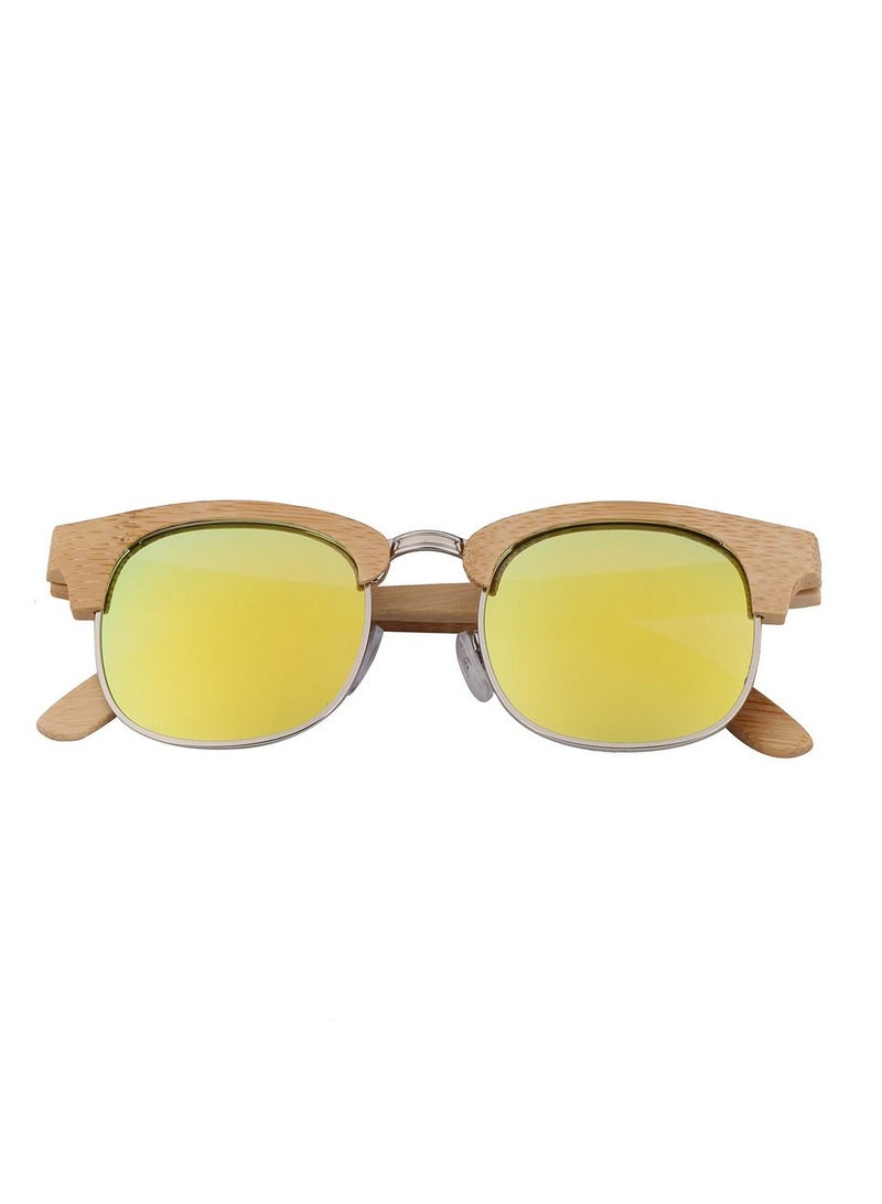 HDCRAFTER New Bamboo Wood Half Frame Polarized Sunglasses - Image 1