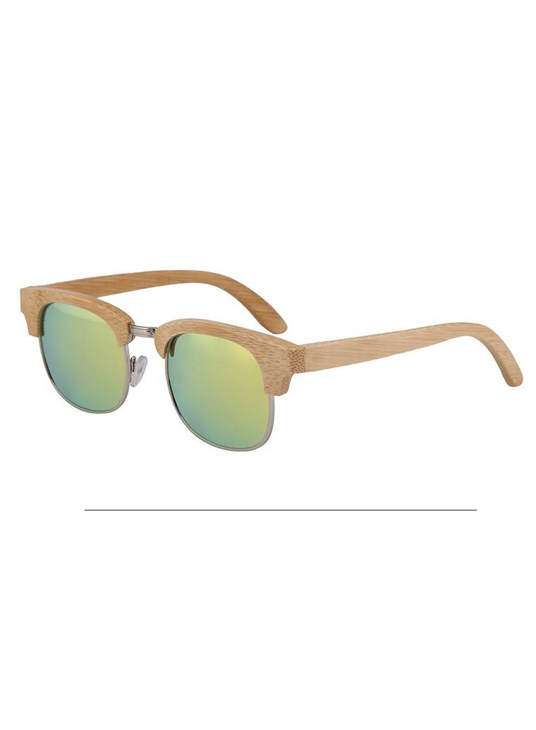 HDCRAFTER New Bamboo Wood Half Frame Polarized Sunglasses - Image 2