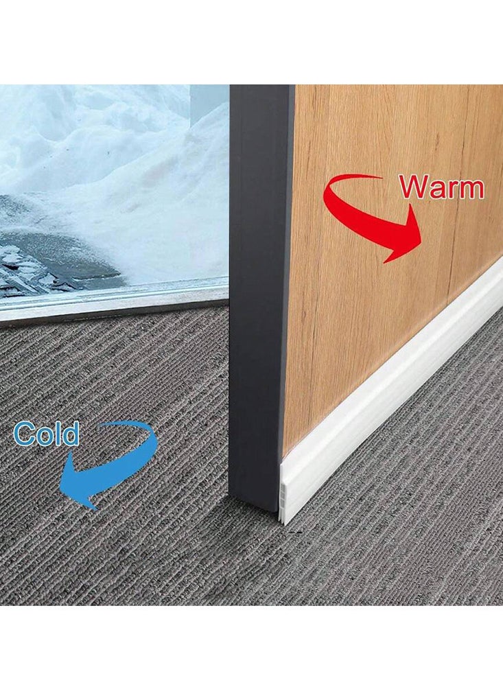 Generic Adhesive Under Door Sweep Weather Stripping Soundproof Rubber Bottom Seal with Wider Strong for Interior Exterior Doors Guard Against Drafts Dust Noise Animals (1M White)  - Image 2