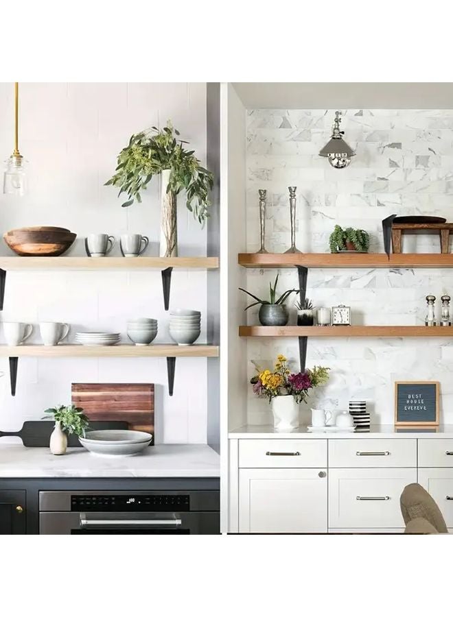 12 Pack 10 Inch Heavy Duty Black Iron Floating Shelf Brackets Industrial Vintage - Image 5