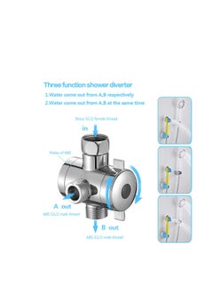 Excefore Shower Arm Diverter, Universal Bathroom System Component Replacement Part, G 1/2 3-Way T-adapter, Suitable for Handheld Shower Head and Fixed Spray Head (Chrome)  - Image 3