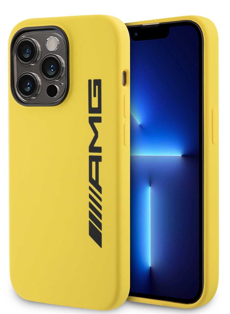 AMG iPhone 15 Pro Max Case MagSafe Silicone Back Cover with Large AMG Logo / Drop Protection / Slim Profile - Sun Yellow - Image 5