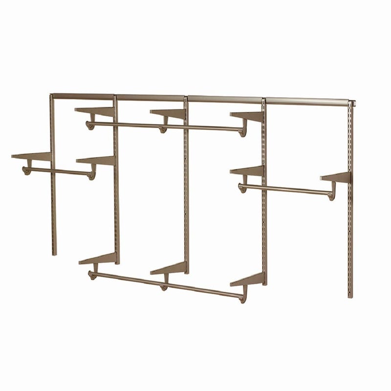 Closet Culture by Knape & Vogt Closet Culture by Knape  Vogt Culture 8 ft Steel Closet Hardware Kit in Champagne Nickel Shelving 0300KITA8CN 