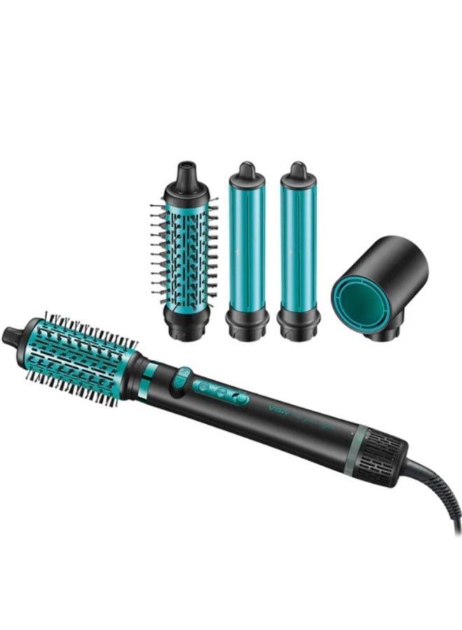 VGR 5-in-1 Professional Hot Air Brush 1500W – Multi-Style Hair Dryer with Interchangeable Attachments for Volume, Straightening & Curls Advanced Ionic Hair Styler with BLDC Motor, Adjustable Heat Settings & Salon-Quality Results at Home - Green green - Image 1