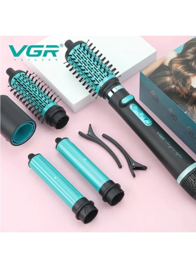 VGR 5-in-1 Professional Hot Air Brush 1500W – Multi-Style Hair Dryer with Interchangeable Attachments for Volume, Straightening & Curls Advanced Ionic Hair Styler with BLDC Motor, Adjustable Heat Settings & Salon-Quality Results at Home - Green green - Image 3