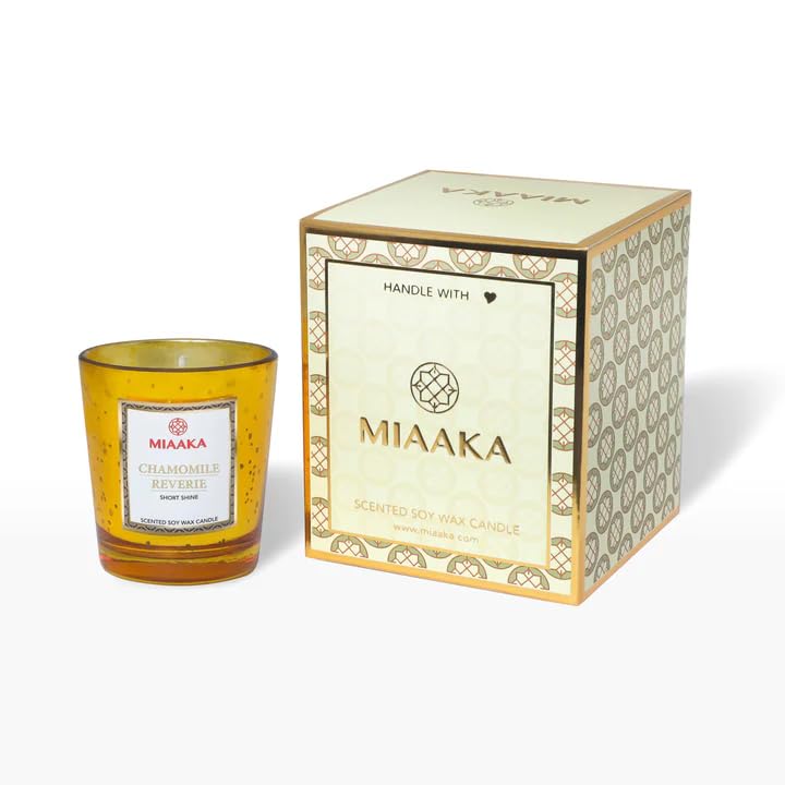 MIAAKA MIAAKA Short Shine Jar Hand Poured Scented Candle Chamomile Reverie Fragrance 140gm - Image 1