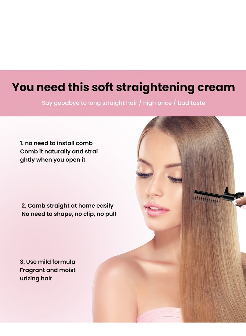 EELHOE 3-Second Hair Straightening Cream, Instant Straight Hair Cream, Keratin Straight Hair Cream, Hair Straightening Treatment for Curly Hair, for All Hair Type 150ml - Image 4
