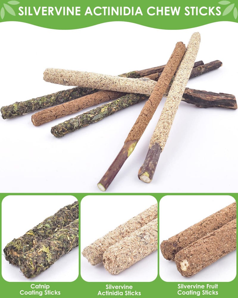 TINDTOP Silvervine Chew sticks for Cats, 10 Pack Natural Catnip Chew Toys for Kittens Teeth Cleaning, Matatabi Dental Care, Increase Appetite, Calm Cat Anxiety and Stress, Aggressive Chewers Cat Dental Toy - Image 4