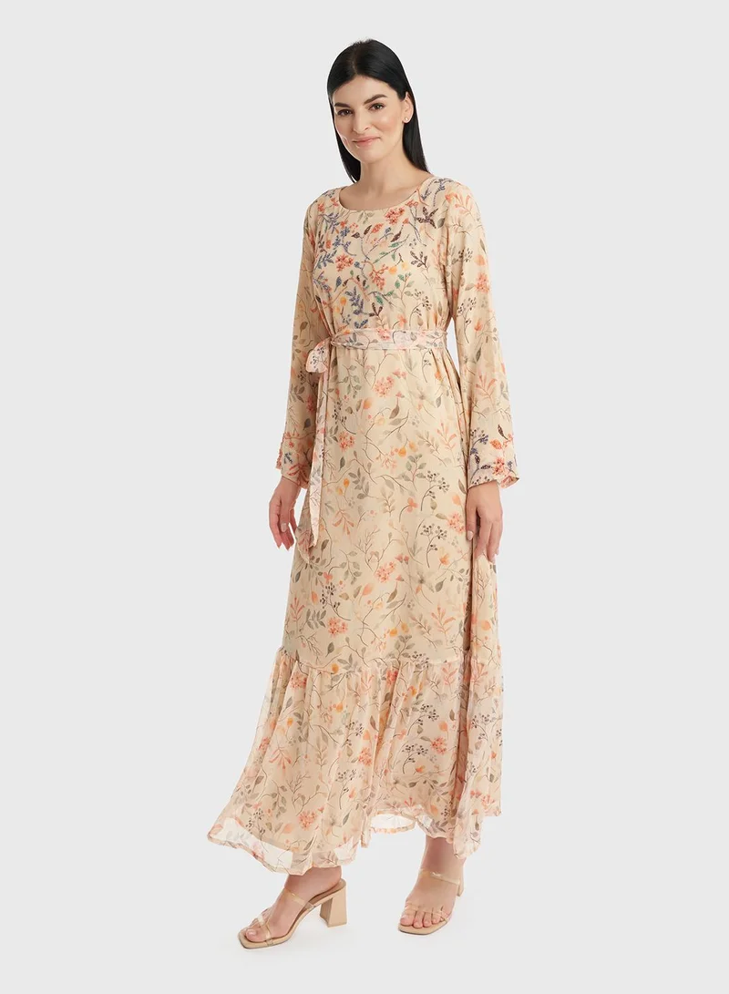 KASHKHA Floral Chiffon Dress