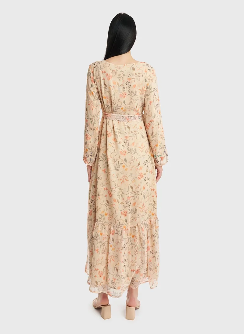 KASHKHA Floral Chiffon Dress