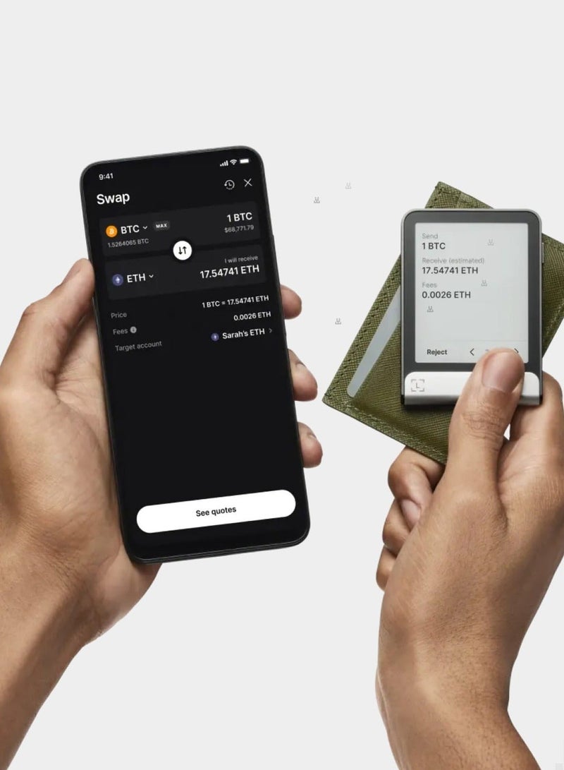 Ledger Flex Cryptocurrency Hardware Wallet (Graphite) + Ledger Recovery Key & CryptoKIT Premium Bundle | E-Ink Touchscreen, CC EAL6+ Security, Bluetooth, USB-C, iOS/Android/Windows/MAC - Image 5