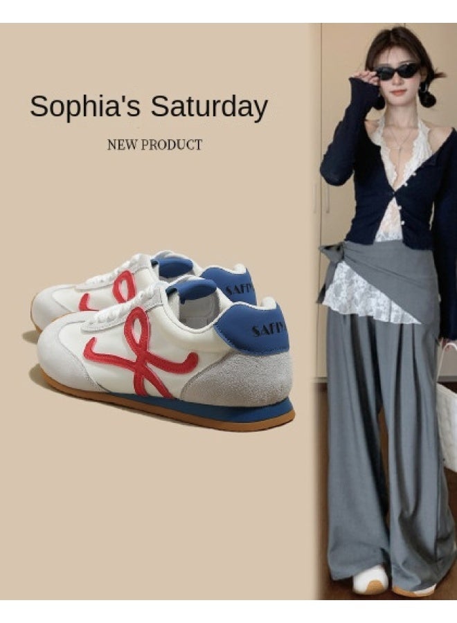 SAFIYA Saturday's 2025 New Spring/autumn German Training Shoes For Women, Versatile Retro Casual Sneakers, Soft-sole White Shoes For Women - Image 1
