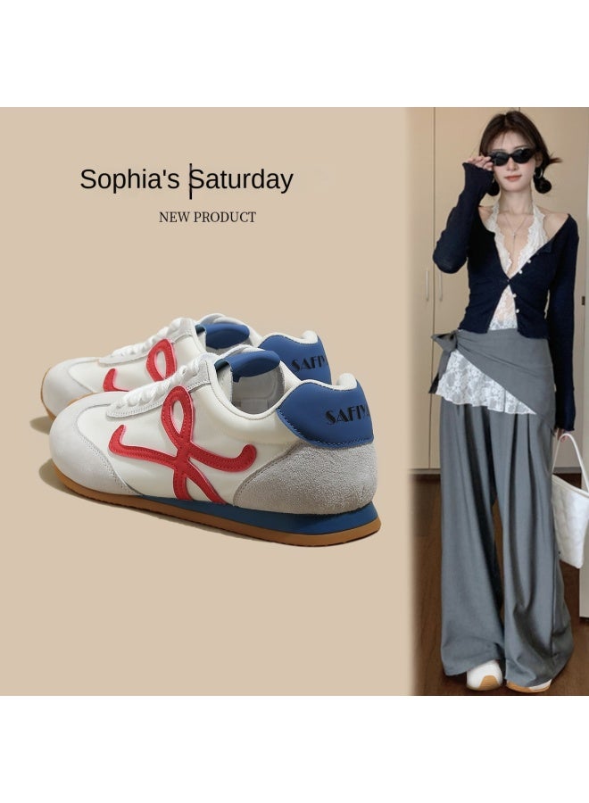 SAFIYA Saturday's 2025 New Spring/autumn German Training Shoes For Women, Versatile Retro Casual Sneakers, Soft-sole White Shoes For Women - Image 2
