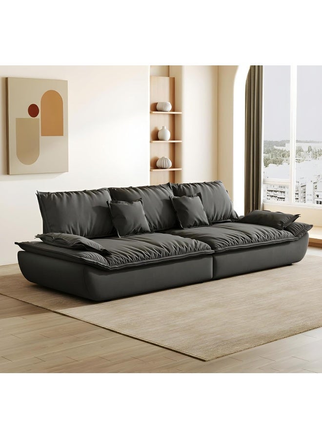 Comfynest Comfynest Contemporary Tech Cloth Standard Sofa with Removable Cushions and Pillows, Living room couch, 279.4 x 78.74 x 83.82 cm - Multiple Colors Available (Grey, 2-Seater)  - Image 1