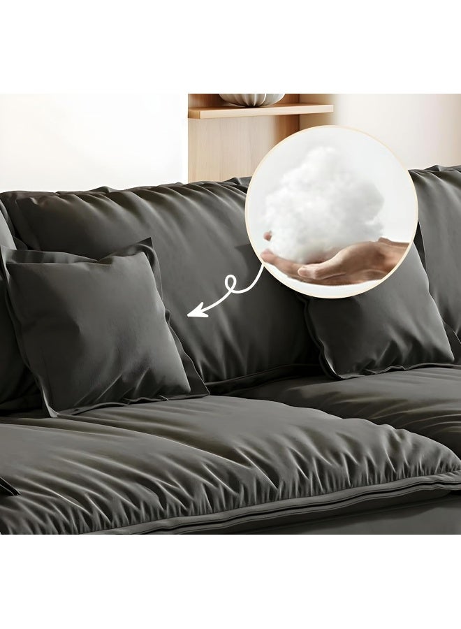 Comfynest Comfynest Contemporary Tech Cloth Standard Sofa with Removable Cushions and Pillows, Living room couch, 279.4 x 78.74 x 83.82 cm - Multiple Colors Available (Grey, 2-Seater)  - Image 3