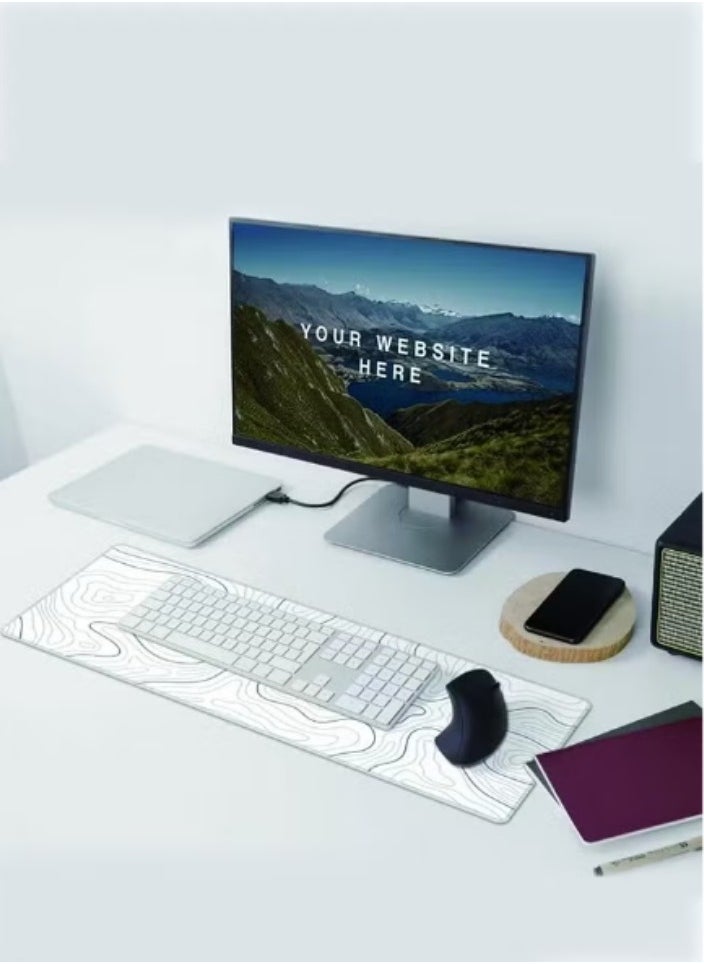 OASIS-TH Gaming Laptop Mouse Pad Topographic Gaming Mouse Pad Big Desk Pads PC Keyboard Non-Slip 800 *300 * 3mm Thick Rubber Table Mat Mouse Pads  - Image 2