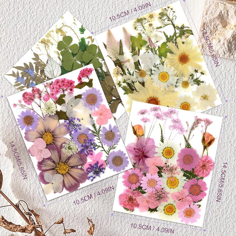 Eshow 104Pcs Natural Pressed Dried Flowers Resin, Dry Flowers for Resin Accessories, Dried Flower for Scrapbooking DIY Art Crafts, Epoxy Resin Jewelry Molds, Candle, Soap Making, Craft Making - Image 2