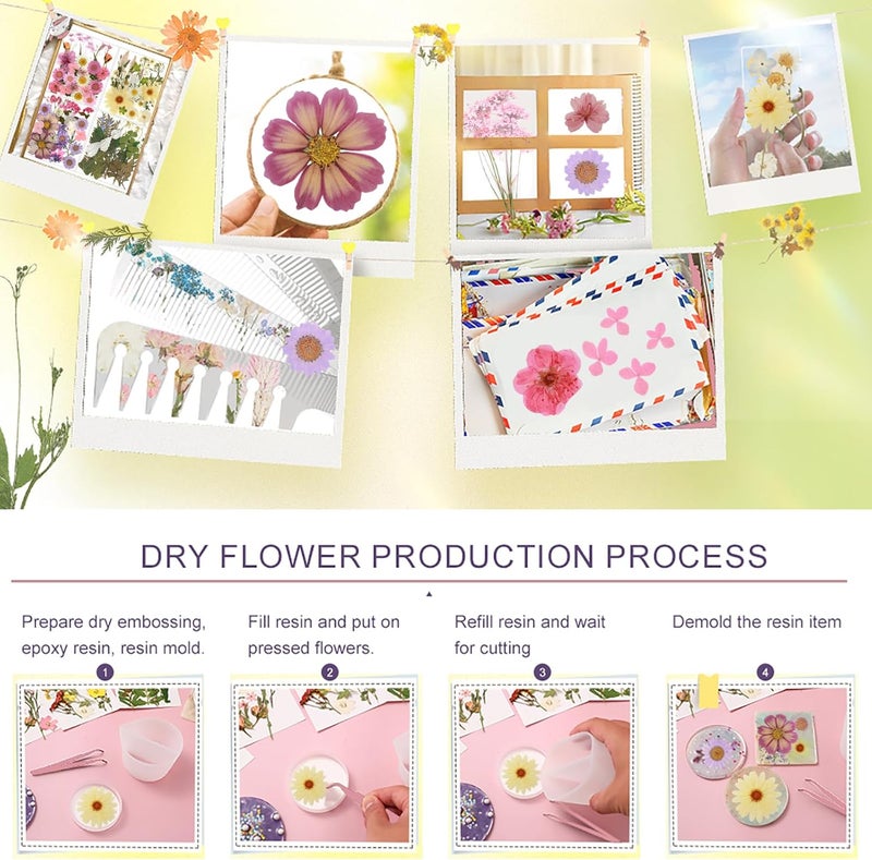 Eshow 104Pcs Natural Pressed Dried Flowers Resin, Dry Flowers for Resin Accessories, Dried Flower for Scrapbooking DIY Art Crafts, Epoxy Resin Jewelry Molds, Candle, Soap Making, Craft Making - Image 5