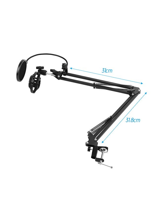 Adjustable Foldable Microphone Stand I-05916 Black - Image 2