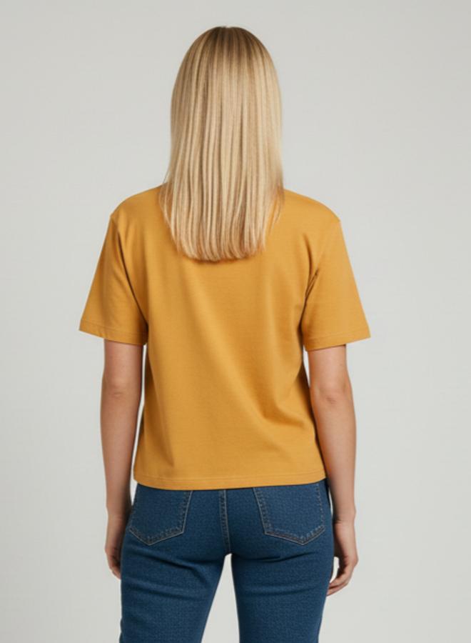 PAUSE Regular Fit Printed Roundneck Mustred Single jersey T-Shirt - Image 4