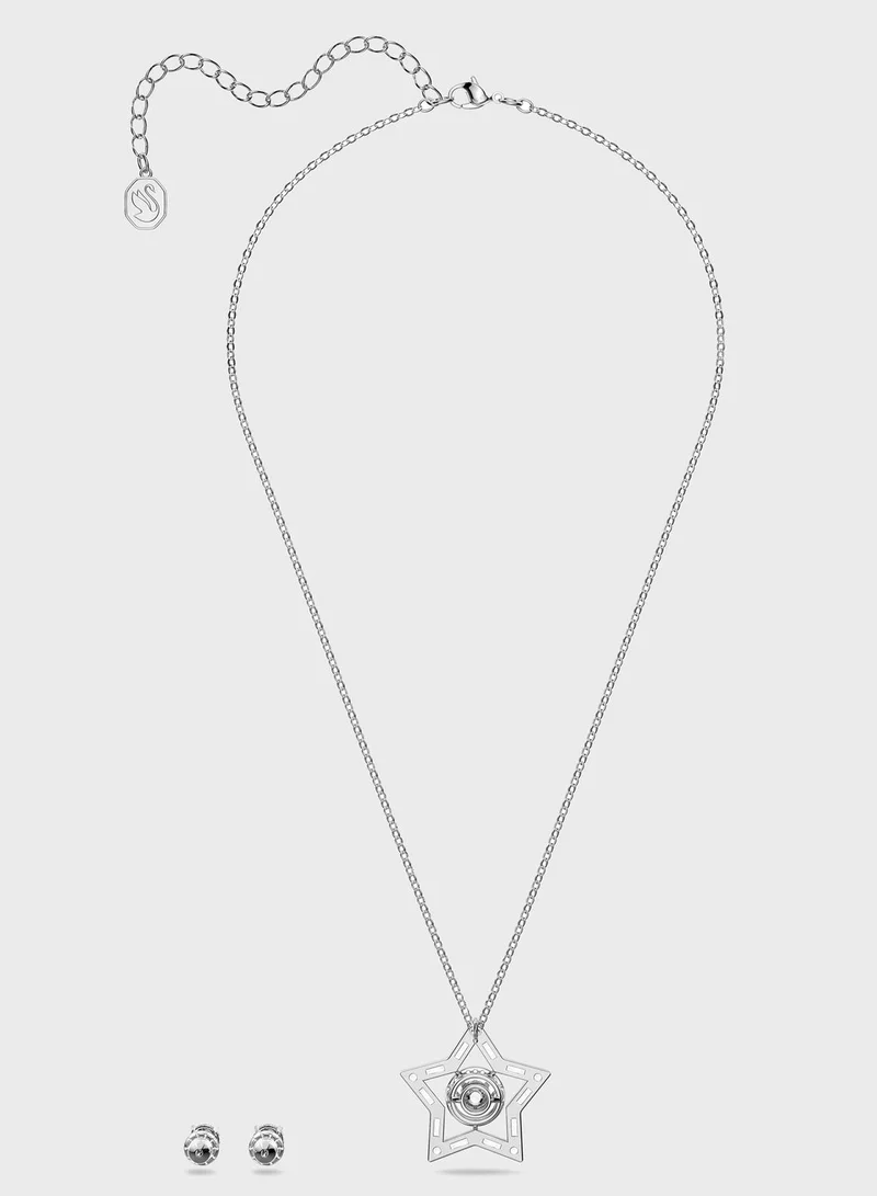 SWAROVSKI Stella Rhinestone Star Pendant Necklace With Studs