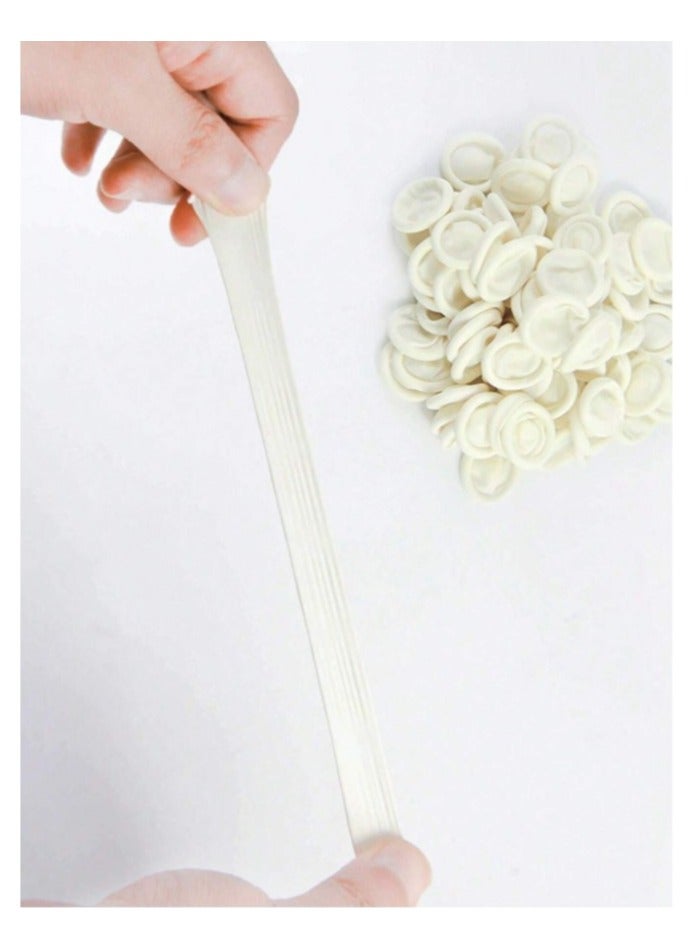 Finger Cots, Disposable Finger Protectors, Latex Anti-Static Finger Tip Rubber Protect Keeping Dressing Dry and Clean (100 Pcs, White) - Image 2