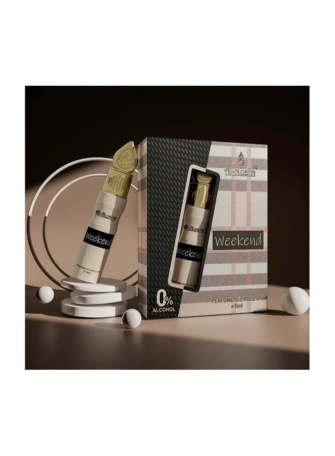 أل نواعم عطر النعيم ويك إند رول أون 6 مل | زيت عطري مركز للجنسين خالٍ من الكحول | رائحة منعشة تدوم طويلاً، خشبية وحمضية للرجال والنساء | عطر بحجم الجيب - Image 3