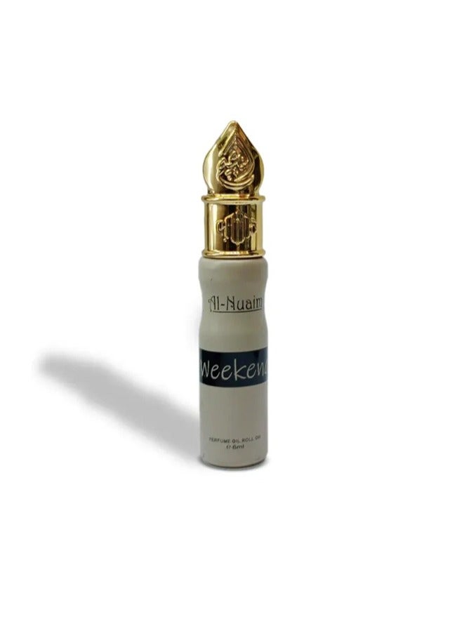أل نواعم عطر النعيم ويك إند رول أون 6 مل | زيت عطري مركز للجنسين خالٍ من الكحول | رائحة منعشة تدوم طويلاً، خشبية وحمضية للرجال والنساء | عطر بحجم الجيب - Image 2