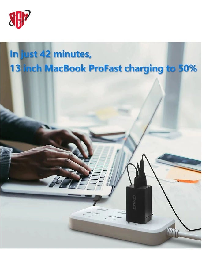 BGM USB C Plug, 45W USB C Charger Plug for i phone 13, 2 Ports PD & QC 3.0 Power Adapter Charger, USB C Wall Charger Fast Charging for i phone 13 Pro/12 Pro Max/11 XS XR X, Samsung, i Pad, Black - Image 4