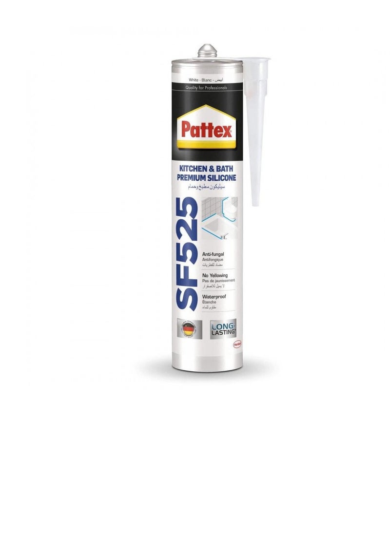 Pattex SF525 Kitchen & Bath Premium Silicone (White-Blanc) - 280ml  - Image 1