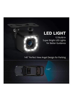 MR.SMART Car Backup Camera , Rear View Camera Ultra HD 12 LED Night Vision,Parking Lines On/Off Waterproof Reverse Camera  - Image 3