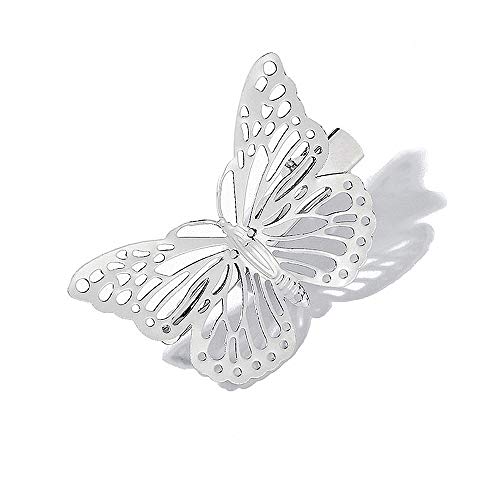 OBTANIM Butterfly Hair Clips, 12 Pcs Cute Metal Butterfly Hair Claw Pins Barrettes Accessories for Girls and Women (Silver) - Image 5