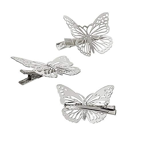 OBTANIM Butterfly Hair Clips, 12 Pcs Cute Metal Butterfly Hair Claw Pins Barrettes Accessories for Girls and Women (Silver) - Image 4