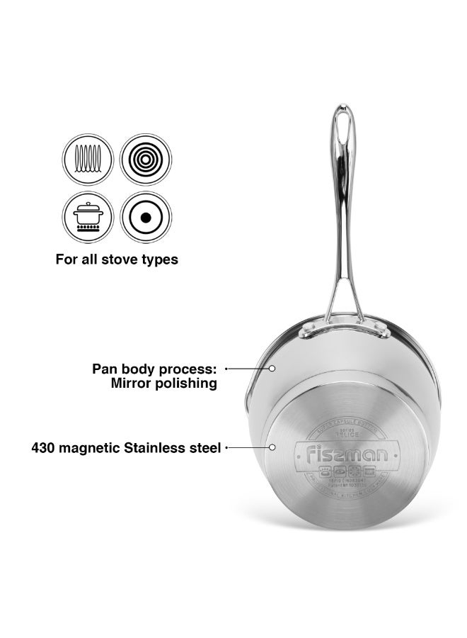 Fissman قدر 1.7 لتر مع علامة قياس، قدر ستانلس ستيل 16x8 سم سلسلة فيليس، ستيل 18/10 إنوكس 304، قاعدة متوافقة مع جميع أنواع مواقد الطهي - Image 3