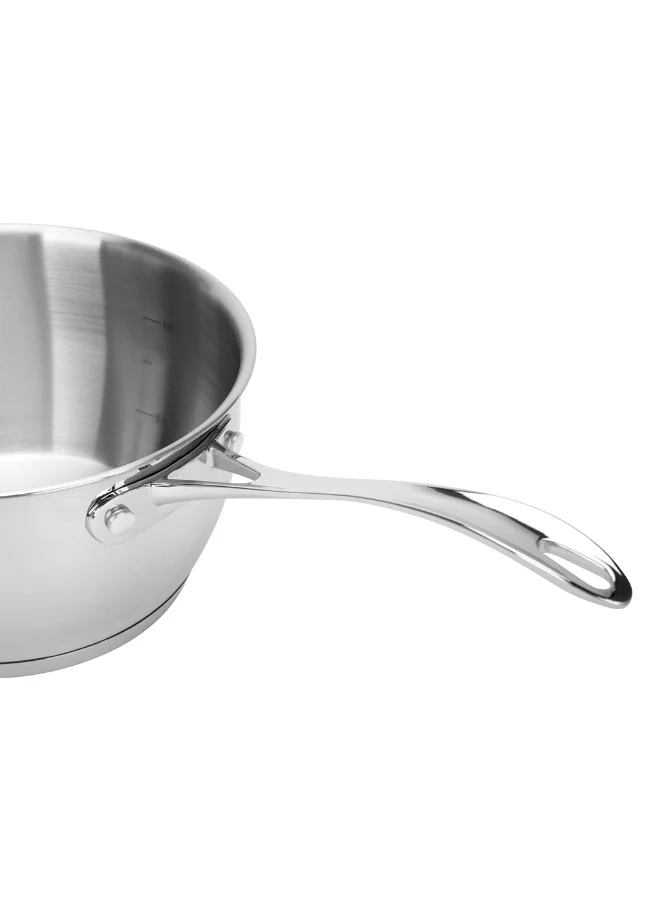 Fissman 1.5 Saucepan 1.5L with Measuring Mark, Stainless Steel Saucepan 16x9cm Felice Series, 18/10 Inox 304 Steel, Induction Bottom Compatible with all types of Stovetops  | Best Price UAE