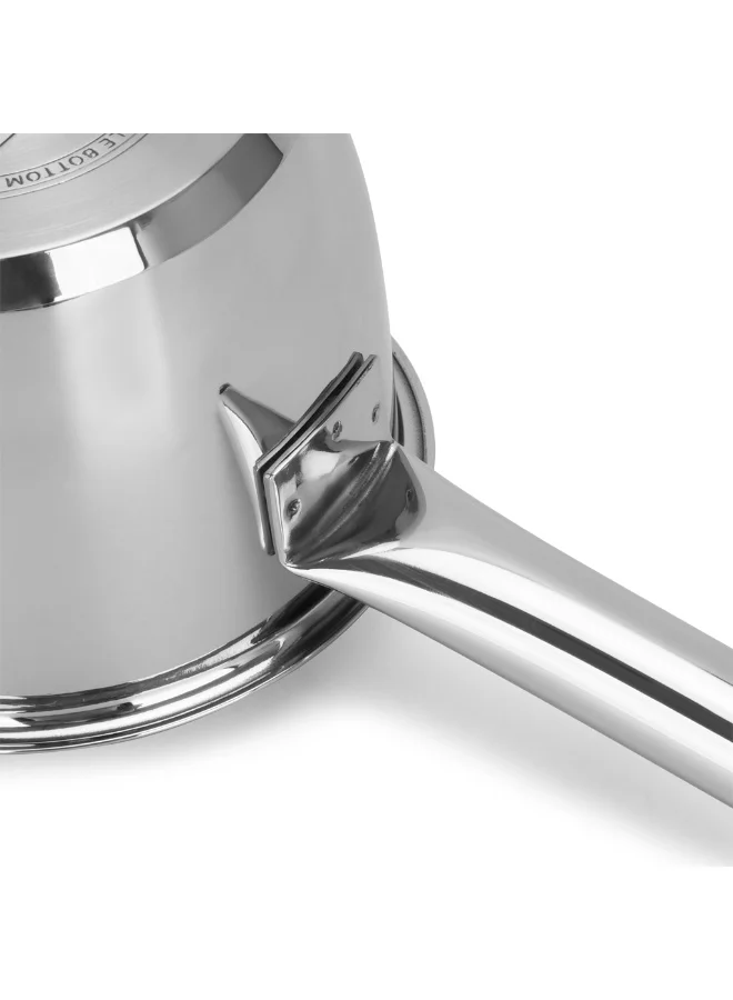 Fissman 1.5 Saucepan 1.5L with Measuring Mark, Stainless Steel Saucepan 16x9cm Felice Series, 18/10 Inox 304 Steel, Induction Bottom Compatible with all types of Stovetops  | Best Price UAE