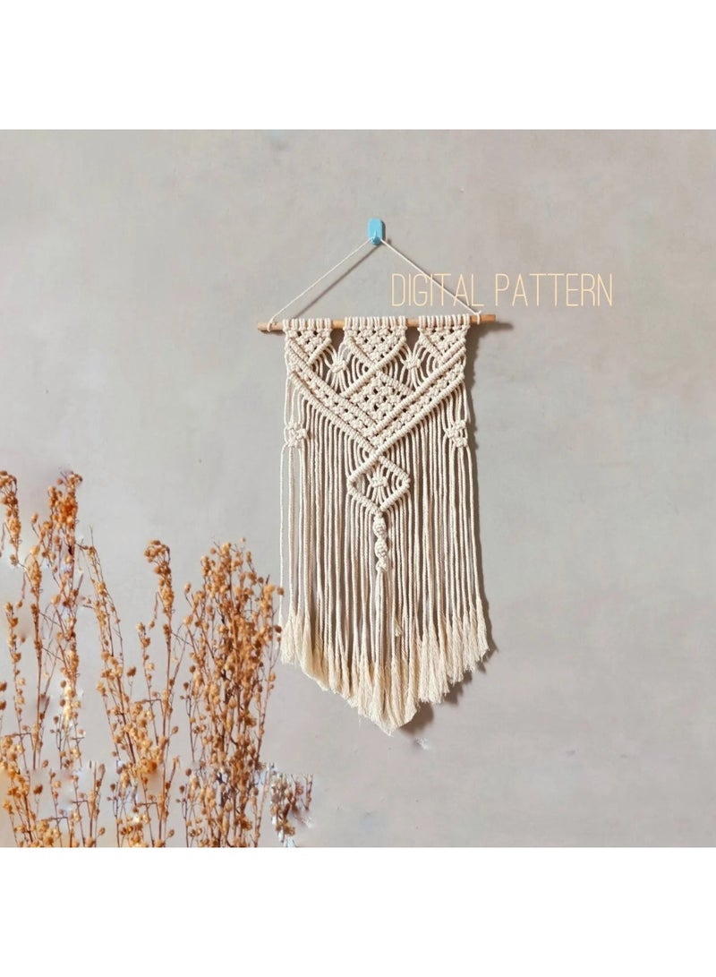 انتيكيانو هذه القطعة المذهلة مصنوعة بعناية من حبال قطنية عالية الجودة، وتتميز بنمط هندسي فريد يضفي لمسة من السحر البوهيمي على أي غرفة. - Image 1