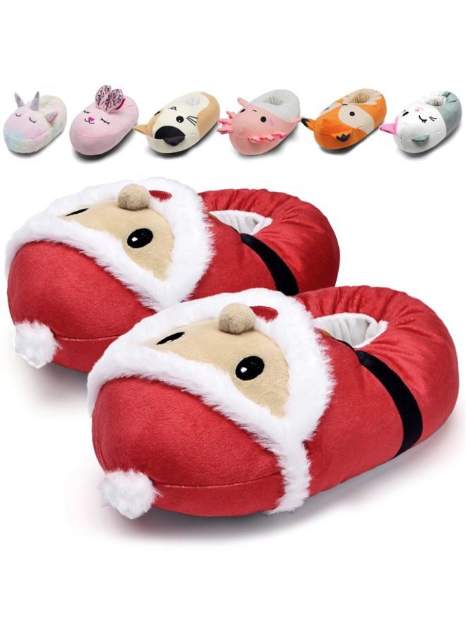 IceUnicorn Toddler Slippers Kids Cute Funny Animal House Shoes Girls Boys Christmas Fluffy Bedroom Indoor Slipper, Cat, Bunny, Unicorn, Axolotl, Fox, Santa Claus, 2.5-3.5 Big Kid - Image 1