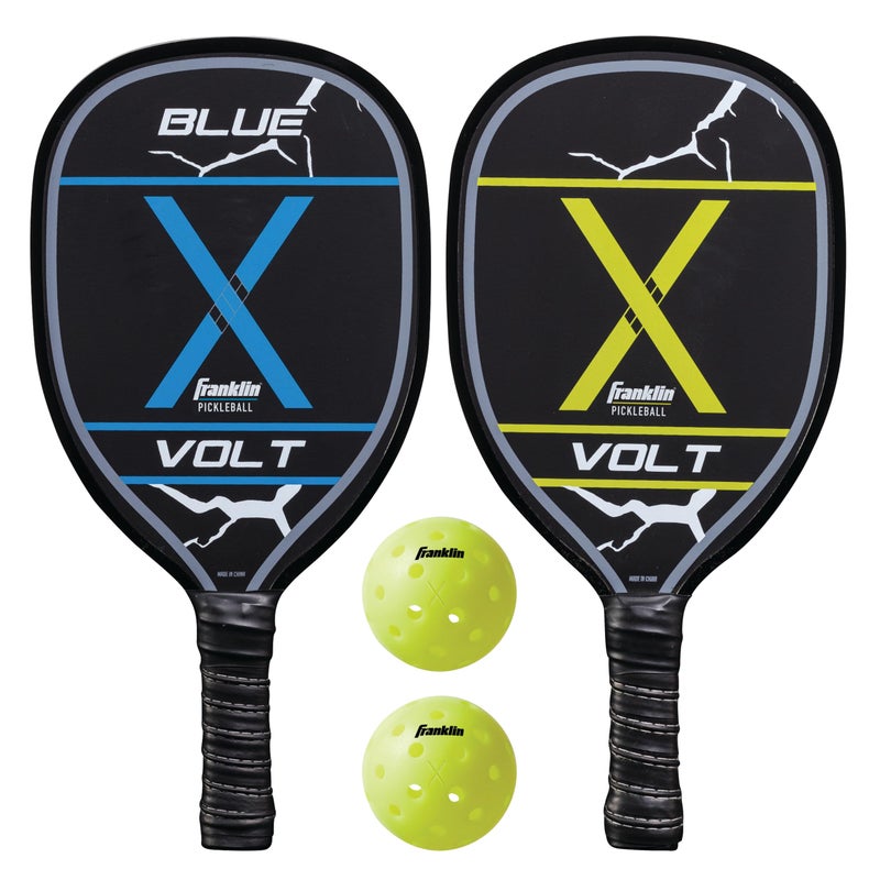Franklin Sports Pickleball Paddle and Ball Set 2 Wooden Rackets 2 Balls 2 Players Paddle Set USA Pickleball USAPA Approved
