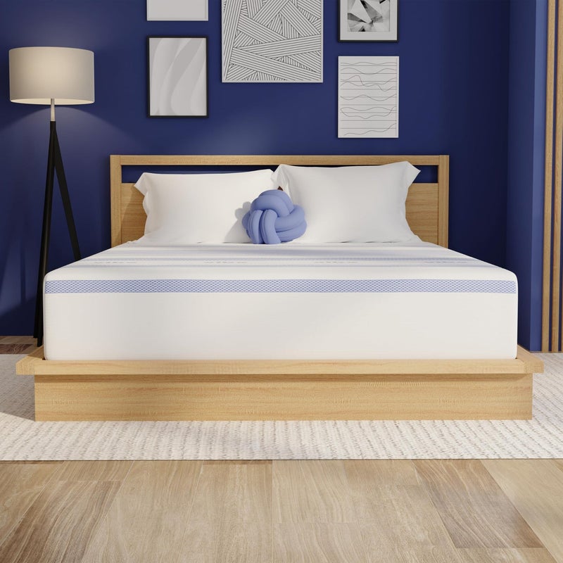 Vibe Gel Memory Foam Mattress 12Inch CertiPURUS Certified BedinaBox Queen White