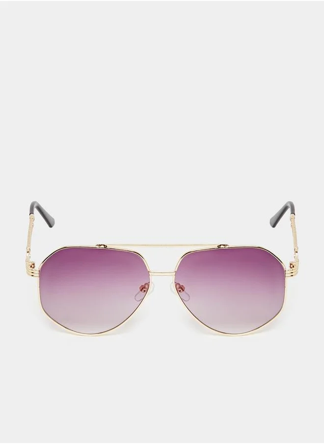 Styli Double Bridge Aviator Sunglasses