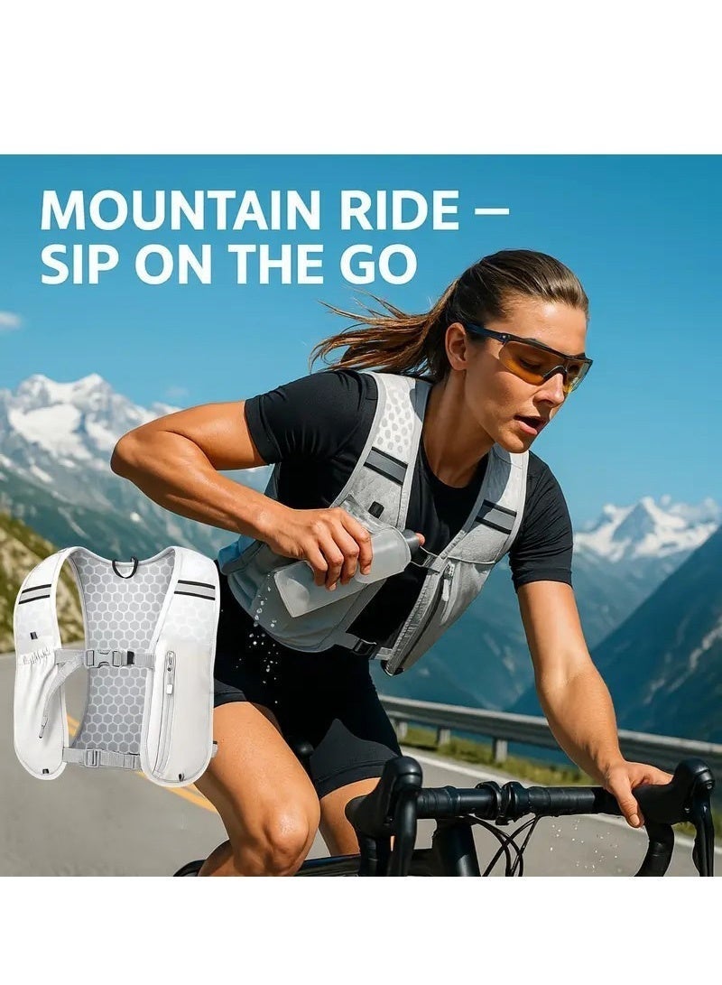 fdsport Running Hydration Vest Lightweight 5L – No Bounce Marathon Race Vest Backpack, Breathable Water Backpack for Trail Running, Cycling, Hiking, Ultra Distance Training Adjustable Fit - Image 2