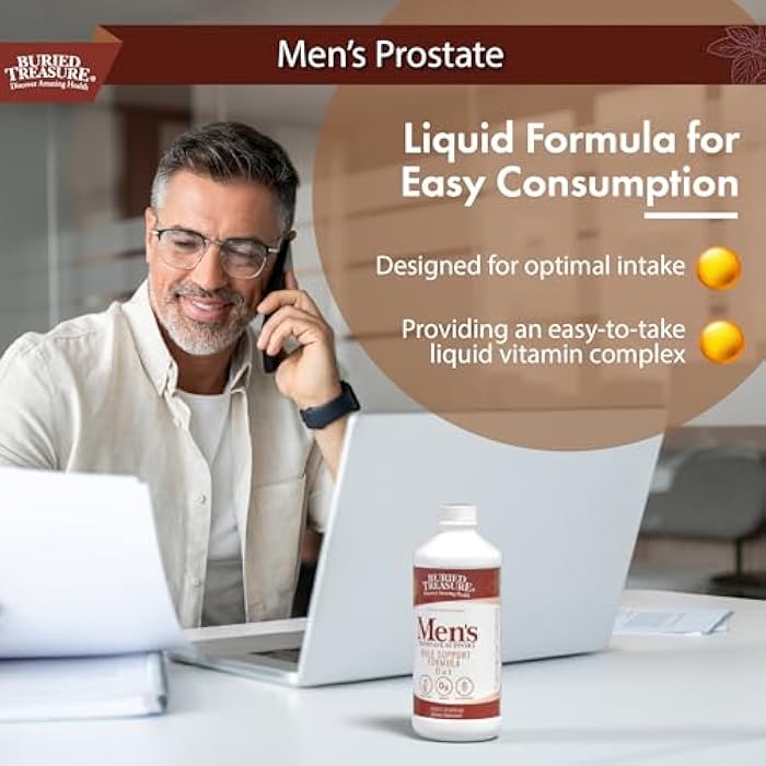 Buried Treasure: Men's Prostate Complete - Natural Herbal Formula Supplement w/ Saw Palmetto, Pygeum Bark, & Stine Nettles to Support Healthy Urinary & Prostate Function - 16 oz - Image 4