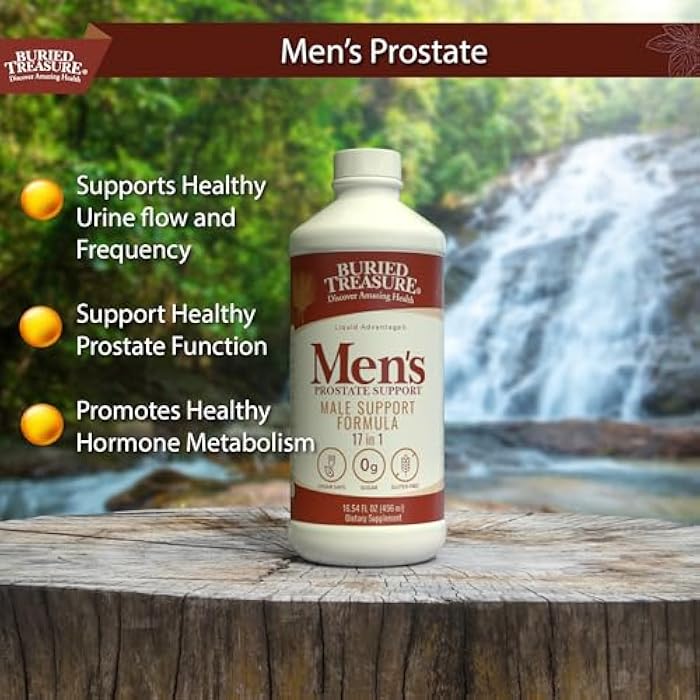 Buried Treasure: Men's Prostate Complete - Natural Herbal Formula Supplement w/ Saw Palmetto, Pygeum Bark, & Stine Nettles to Support Healthy Urinary & Prostate Function - 16 oz - Image 3