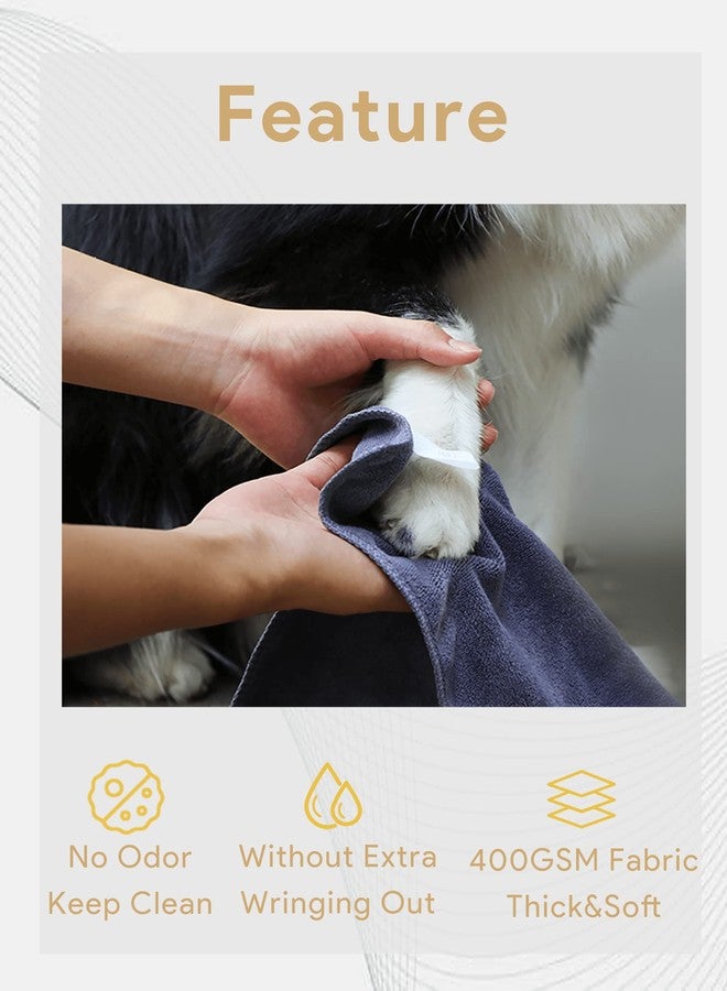 IEDASING'S CHOICE Dog Towel 2 Pack Super Absorbent Quick Drying Microfiber Towel Soft for Dog Bath & Puppy Grooming, Multi-Use, Grey - Image 2