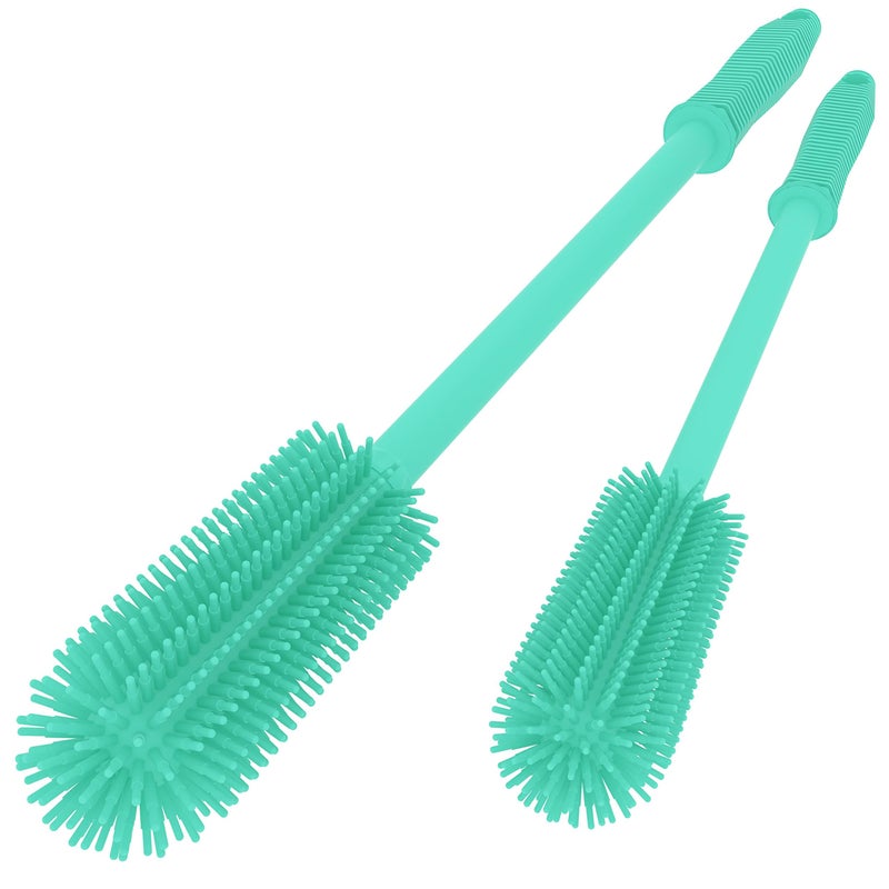 WQSS AOEIU Silicone Bottle Cleaning Brush  2 Pack 157126 Water Bottle Brush Cleaner Brush for Hydro FlaskGlasswareVacuum Sports BottleVasesWater Bottle Cleaner Brush for Narrow Neck Containers