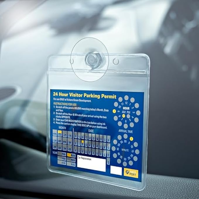 rayihni UNIVERSAL TICKET LICENSE PERMIT BADGE HOLDER REUSABLE HOLDER TRANSFERABLE NO GLUE AND THEREFORE NO RESIDUE FITS MANY INCLUDING NHS PARKING PERMIT - Image 3