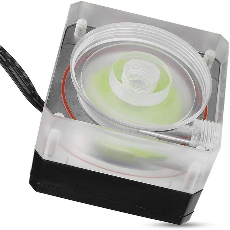 woobles PWM Speed Control PMMA Pump, Water Cooler Pump 4cm Thickness Pump, PWM Pump, for Cooling Down for Cooler System- - Image 2