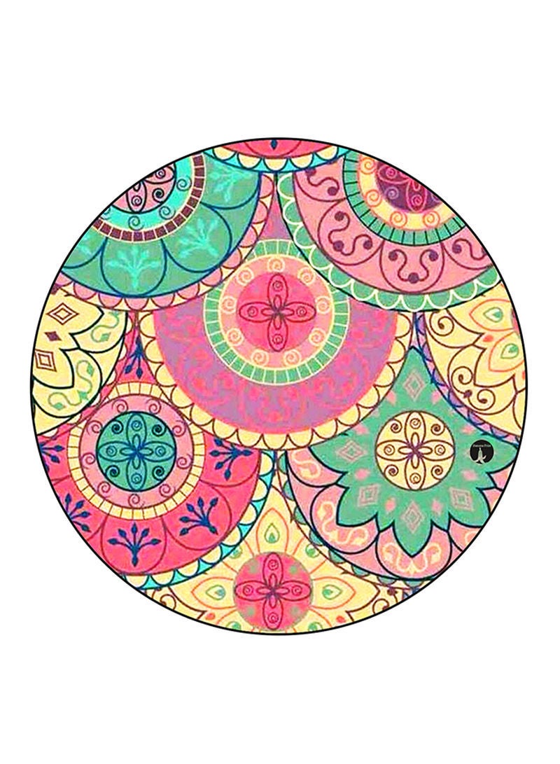Art Printed Mouse Pad  Round  Multicolour