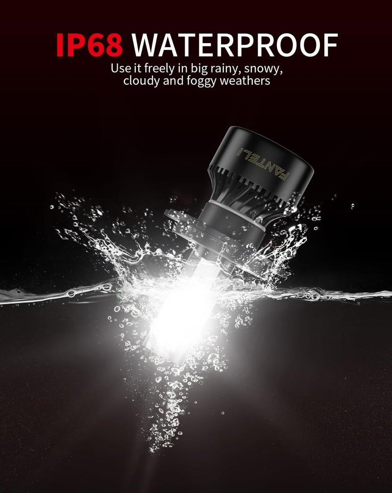 FANTELI 2x ð–§ðŸ¦/ðŸ«ðŸ¢ðŸ¢ðŸ¥ Bulbs, 40000LM 900% Brighter 1:1 Size, No Adapter Required, 6500K Cool White IP68 Waterproof Off-Road Lights, Pack of 2 - Image 5